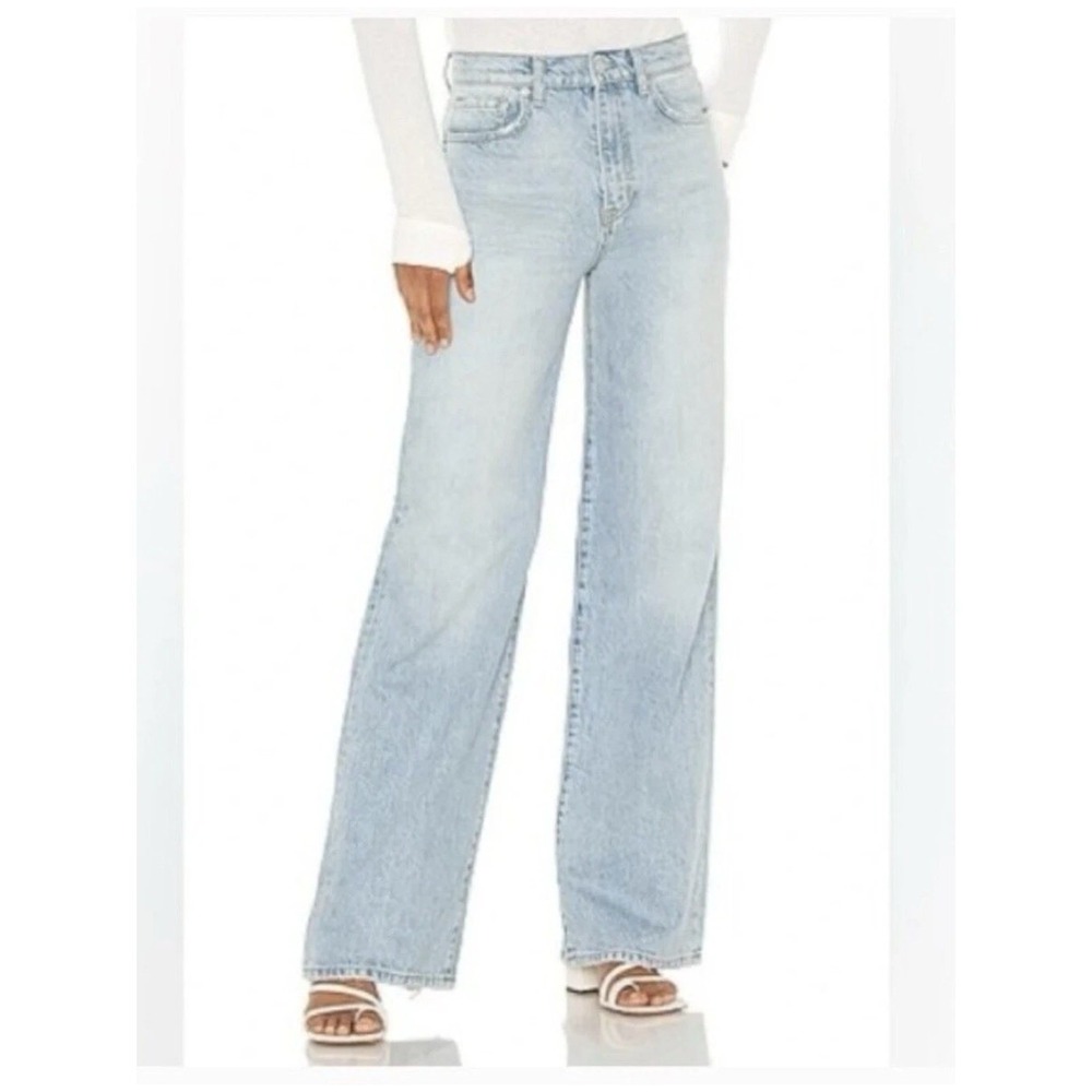 We The Free People Astoria Wide Leg Jeans 27 (27x34") Long Light Wash Blue
